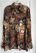 Camicia vintage anni 70 colletto pugnale principe principessa arte da indossare discoteca uomo XL RARA Fantasy Wear Uomo price