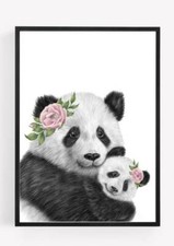 Quadro panda stampa quadro ritratto asilo nido animali SENZA CORNICE diff misure 3 Camera Parete Decor Bebè price