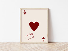 How Lucky Are We Wall Art Print, San Valentino Wall Art Print, Home Wall Decor Camera Parete Decor Bebè price