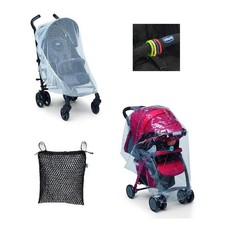 Confezione Accessori Passeggino Chicco - Parapioggia, Zanzariera, Borsa e Ganci Copertura antipioggia per passeggino e carrozzina price