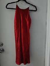 Abito rosso vintage anni 90 All That Jazz cinturino gioiello slip raso festa taglia 7/8 Slip Abito price