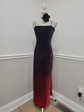 Maxi abito slip vintage Y2K Status Collection velluto ombreggiato rosso nero stravagante Slip Abito price