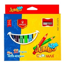 Affilamatite Colorate Jumbo Premium 12 Colori Spessore Ergonomico Scuola Studenti Colored Pencils price