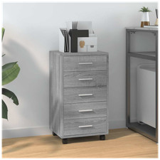 Cassettiera Grigio Sonoma 33x38x63 cm Legno Ingegnerizzato Alluminio 5 Cassetti Mobile Cucina Cabinet / Mobili price