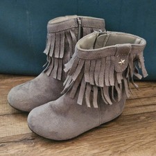 Stivaletti Jumping Beans bambino bambina grigio frange taglia 6M zip laterale Stivali Bebè price