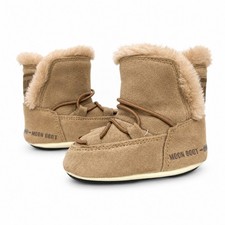 Moon Boot Culla Scamosciato Marrone Beige Neonato Bambino Stivali Invernali EU 17/18 US 2C/3C Stivali Bebè price