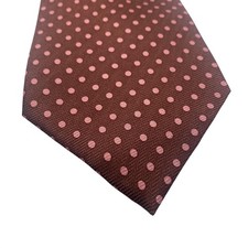 Cravatta Bijoux Terner uomo taglia unica marrone rosa a pois 100% seta cravatta classica Bijoux Uomo price