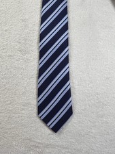 Cravatta Bijoux Terner 100% seta blu navy a righe classica business matrimonio Bijoux Uomo price