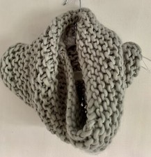 SCIARPA SCALDACOLLO SNOOD MAGLIA GRIGIA FATTA A MANO INVERNALE TAGLIA UNICA Neck Warmer Donna price