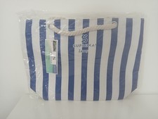 Borsa Mare Suprema Luxury Donna Grande Righe Blu Bianche Shopper Spiaggia Corda Borsa mare donna price