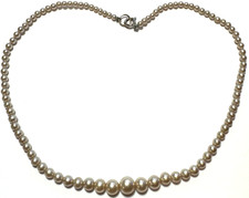 Collana Gioielli Vintage Laurea Finta Perla Perline Crema Delicata 21 Pearl Collana price
