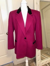 Giacca blazer oversize ragazza pulita lana dopamina taglia 8 velluto lampone Overcoat Ragazza price