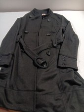 VINTAGE Candy Giacca Donna Grande Nero Principessa Cappotto Doppiopetto Tasche Overcoat Ragazza price