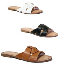 SCARPE Donna Ciabatte Fasce Incrociate Intrecciate Pantofole CIABATTA Sandali E1 Pantofole e sandali donna price