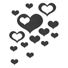 14Pz in 1Set Acrilico Autoadesivo Cuore Specchio Adesivi Murali Decalcomanie, Nero Sticker Specchio price