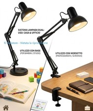 Lampada da Scrivania Braccio Snodabile Orientabile Morsetto Base Studio Ufficio Ufficio Scrivania Lamp price