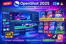 OpenShot 2026 Editing Video Professionale (Windows/Mac/Linux) + 7 Corsi Master Digitale Video Editing price