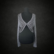 Cardigan bolero donna vintage perline uncinetto 12-16 grigio ardesia scintillante Y2K anni 90 Bolero price