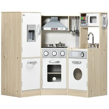 HOMCOM Cucina Angolare per Bambini con Luce Sonora, Telefono, Microonde, Forno, Cappa Set Cucina Corner price