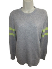Maglione tunica girocollo Aqua 100% cashmere grigio giallo braccia righe taglia S Arm Sleeves Donna price
