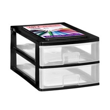 SET 2 CASSETTI PORTAOGGETTI IN PLASTICA 270mm x 180mm x 135mm Ufficio Drawer Unit price
