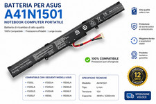 Batteria per Asus A41N1501 notebook computer portatile 15V ricambio Pc testata Portatile Batteria price