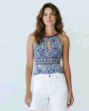 Costume da bagno estivo Ellen Tracy Paisley Halter Tankini abbigliamento resort bohemien costiero Tankini price