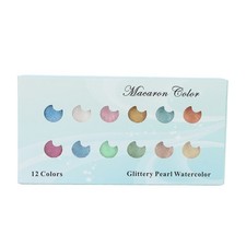 Set 24 Pezzi Pittura Acquerello Metallizzata Macaron Massello Perlato Acquerello Watercolor Paint price