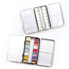 Mezza padella vassoio acquerello vernice scatola di latta tavolozza vuota conservazione pittura pa~gw Watercolor Paint price