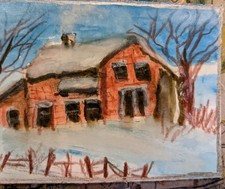 ACEO Acquerello Originale Mini Pittura Marcatori Tempesta di Neve Watercolor Paint price