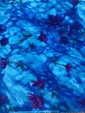 HI-Fashion Fabrics, Inc. 1999 viola floreale su tessuto blu astratto BTY/60”W Fabrics price