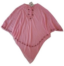 Pareo poncho voile rosa mare piscina copricostume ragazza donna taglia unica Poncho Ragazza price
