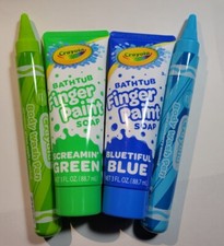 Crayola ~ vasca da bagno ~ vernice per dita e lavaggio del corpo ~ verde e blu Face & Finger Paint price