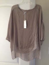 Tunica Dolce Ragazza 100% seta marrone nuova con etichetta taglia M Tunic Ragazza price