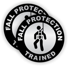 (2) Adesivo Cappello Rigido Allenato Protezione Caduta Decalcomania Fall Protection Attrezzatura price