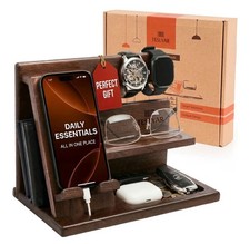 Organizer da Comodino con Docking Station Telefono e Organizzatore da Scrivania, Legno Marrone Ufficio Nightstand price