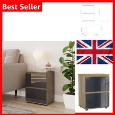Comodino 49 cm lucido 2 cassetti mobile contenitore moderno rovere grigio Ufficio Nightstand price