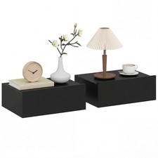 HOMCOM Set di 2 Comodini Galleggianti, Comodino da Parete, Nero Ufficio Nightstand price
