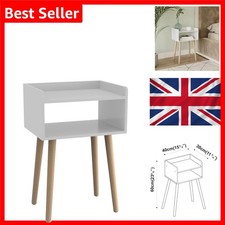 Comodino moderno gambe in legno di pino 2 ripiani comodino bianco Ufficio Nightstand price