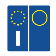 TARGA AUTO PVC 2 ADESIVI OMOLOGATI ITALIA SIMBOLI EUROPEA STELLINE I ADESIVO so Adesivo price