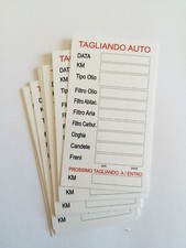 100 50 Tagliando Auto Cambio Olio Etichetta in Carta Adesiva scrivibile a penna Adesivo price