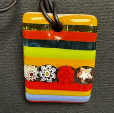 Collana con ciondolo colorato brillante fatta a mano estate bohemien spiaggia rave arcobaleno Collana smart price