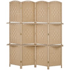 HOMCOM Divisorio per Ambienti a 4 Pannelli Pieghevole con Mensole 160x170 cm Ufficio Mensola Unit price
