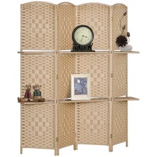 HOMCOM Paravento da Interno a 4 Pannelli Pieghevole con Mensole 160x170 cm Ufficio Mensola Unit price