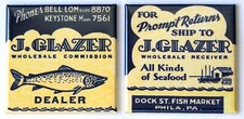 Glazer Seafood FRIDGE MAGNET Set (insegna libro fiammiferi Philadelphia Pennsylvania) Seafood price