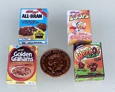 Casa delle Bambole 4 Pacchetti Vuoti Colazione Cereali Miniatura Scala 1:12 Cibo H Tumdee Breakfast Cereal price