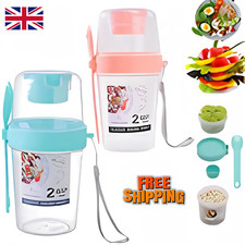 Tazza Yogurt Avena Pernottamento con Cucchiaio Forchetta Colazione Contenitore Cereali UK Breakfast Cereal price