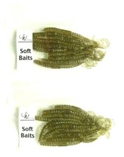 2 CONFEZIONI Jed Gallese 4" Curl Tail Lombrico Olio Oliva Oro Argento Fiocco 10 Conti Liquid Olio e Olive Olio price