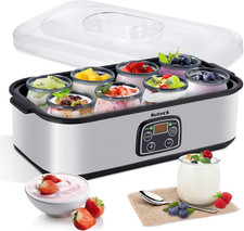Yogurtiera con 8 Barattoli di Vetro, Controllo Regolabile Tempo e Temp Macchina Yogurt, H Yogurt price