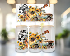 Musica country, lattina di vetro smerigliato 16 oz, coperchio/paglia/caldo/freddo in bambù (can35) Traditional Beverages price